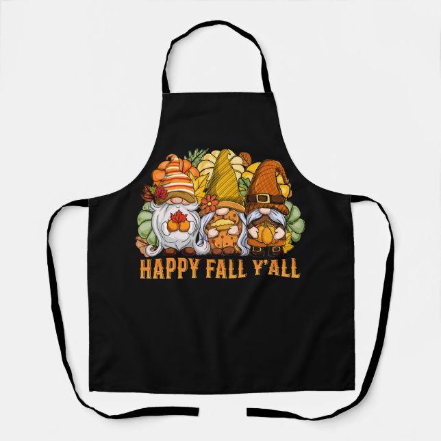 Happy Fall Y'all Autumn Gnomes Pumpkin Spice Fall Schürze (Vorderseite)