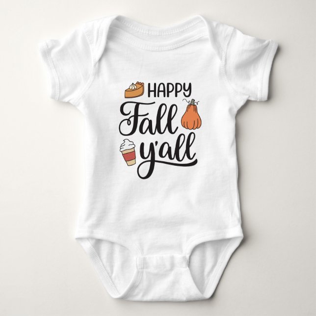 Happy Fall Y'all Baby Strampler (Vorderseite)