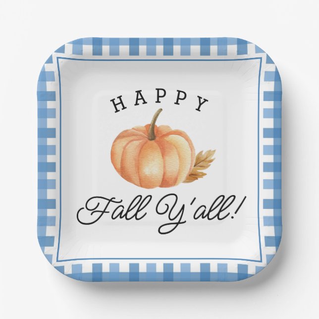 Happy Fall Y'all | Boho Herbst-Folien Pappteller (Vorderseite)