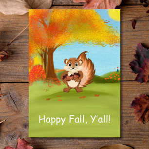 Happy Fall Y'All Chipmunk mit Acorns Karte