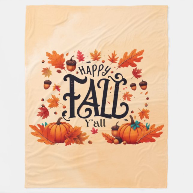 Happy Fall Y'all classic Fleecedecke (Vorderseite)