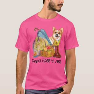 Happy Fall Yall Corgi Mama Pumpkin Fall Thanksg T-Shirt