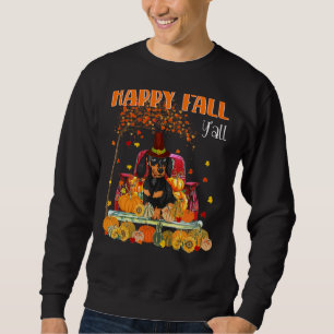 Happy Fall Y'all Dackel Hund auf Truck Pumpkin Fan Sweatshirt
