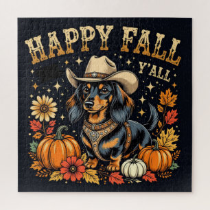 Happy Fall Y'All Dackel Puzzle