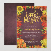 Happy Fall Y'all Erntedank Dinner Einladung
