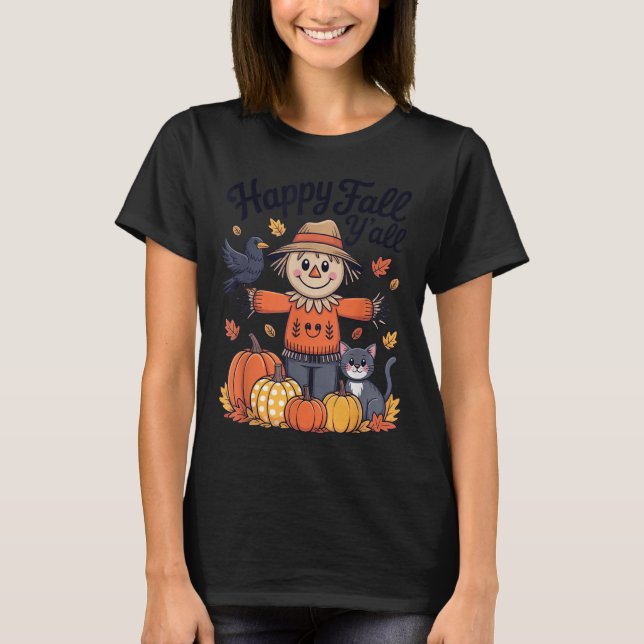 Happy Fall Y'all Erntedank Halloween Women Men T-Shirt (Vorderseite)