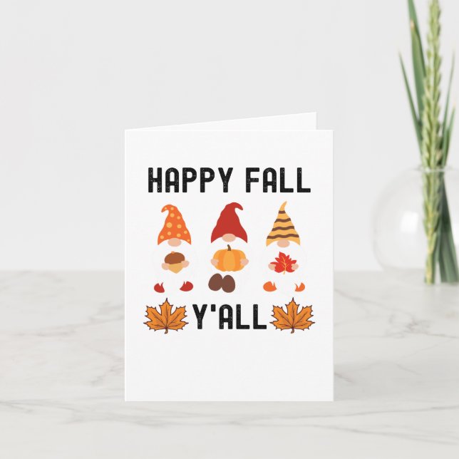 Happy Fall Y'All, Fall Brise Autumn Leaves Karte (Vorderseite)