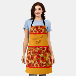 Happy Fall Y'All - farbenfrohe Ahorn-Blätter Folie Schürze