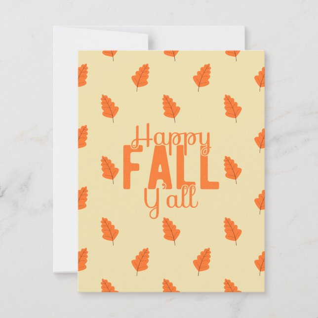 Happy Fall Yall Feiertagskarte (Vorderseite)