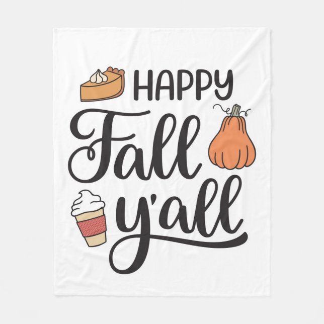 Happy Fall Y'all Fleecedecke (Vorderseite)