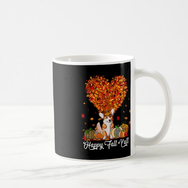 Happy Fall Y'all Funny Corgi Autumn Pumpkins Kaffeetasse (Rechts)