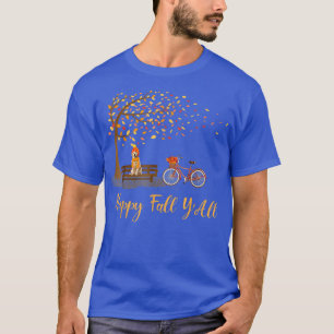 Happy Fall Y'all Funny Golden Retriever Hund Herbs T-Shirt