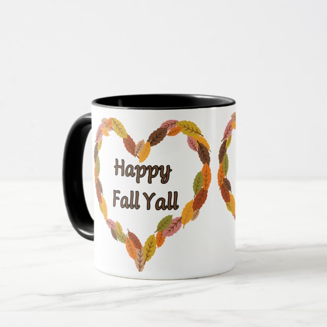 Happy Fall Y'all: Gemütliche Herbstpumpen und Blät Tasse (Vorderseite Links)