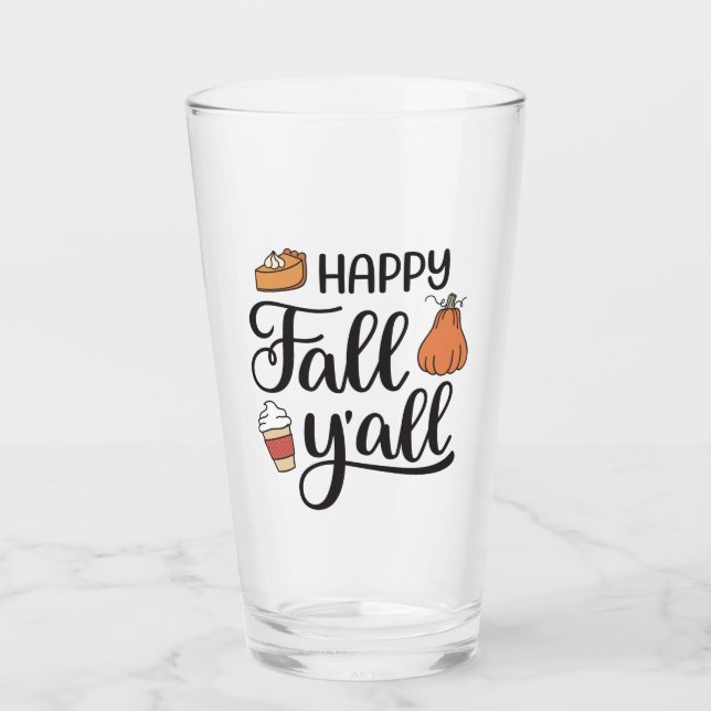 Happy Fall Y'all Glas (Vorderseite)