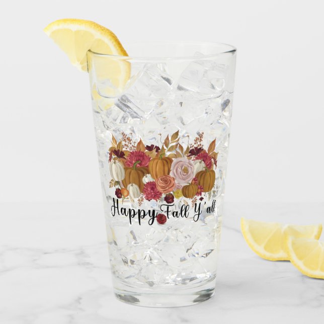 Happy Fall Y'all Glas (Vorderseite Ice)