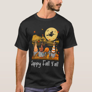 Happy Fall Y'All Gnome Friend Pumpkin Funny Herbst T-Shirt