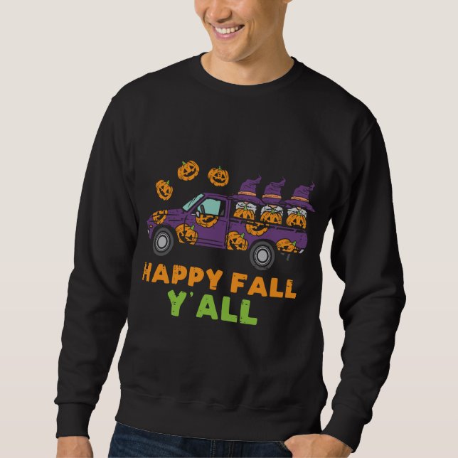 Happy Fall Y'all Gnome Leopard Pumpkin Autumn Gnom Sweatshirt (Vorderseite)
