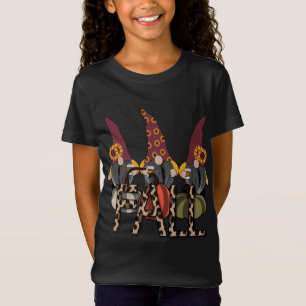 Happy Fall Y'all Gnome Leopard Pumpkin Autumn Gnom T-Shirt