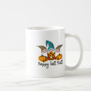 Happy Fall Y'all Gnome Leopard Pumpkin Funny Autum Kaffeetasse