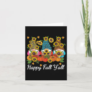 Happy Fall Y'all Gnome Leopard Pumpkin Herbst Karte