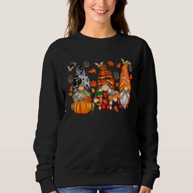 Happy Fall Y'all Gnome Pumpkin Truck Herbst Dank Sweatshirt (Vorderseite)