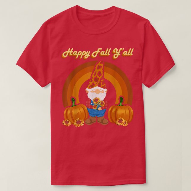 Happy Fall Yall Gnomes Herbst Leopard Print P T-Shirt (Design vorne)