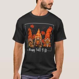 Happy Fall Yall Gnomes Leopard Herbstfallen T-Shirt