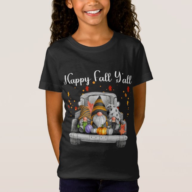 Happy Fall Ya'll Gnomes T-Shirt (Vorderseite)