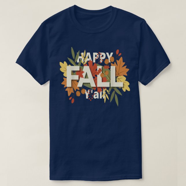 Happy Fall Yall Halloween Letter T-Shirt Herbstlea (Design vorne)