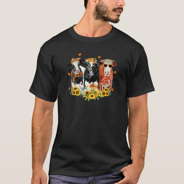 Happy Fall Y'all Heifer Cow Pumpkin Autumn Farm An T-Shirt (Vorderseite)