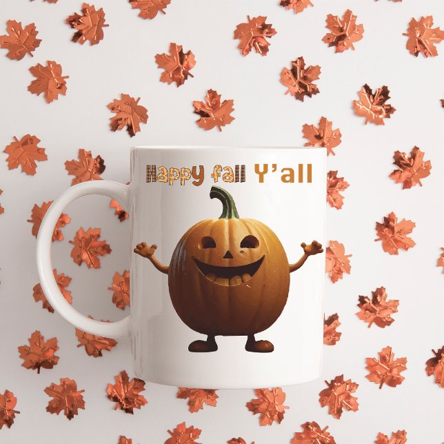 Happy Fall y'all Herbst niedliche Tasse Kürbis (Von Creator hochgeladen)
