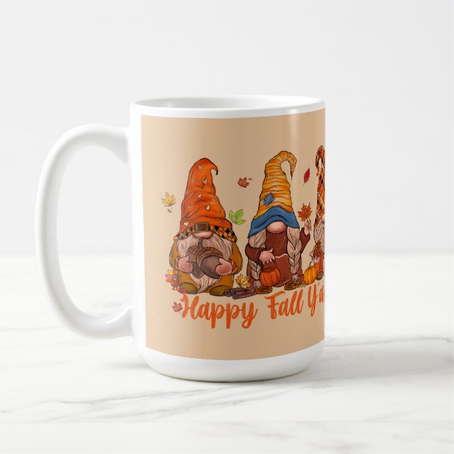 Happy Fall Y'All Holiday Gnomes Kaffeetasse (Links)