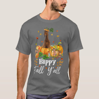 Happy Fall Y'all Horse Thanksgiving Horse Lover Ha T-Shirt