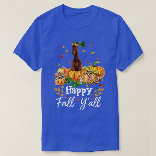 Happy Fall Y'all Horse Thanksgiving Horse Lover Ha T-Shirt (Design vorne)