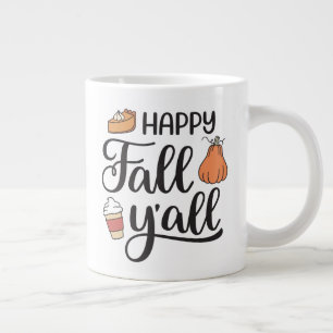 Happy Fall Y'all Jumbo-Tasse