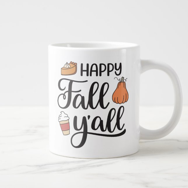 Happy Fall Y'all Jumbo-Tasse (Rechts)