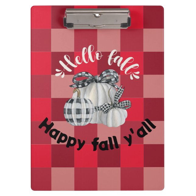 Happy Fall Y'all Klemmbrett (Vorderseite)