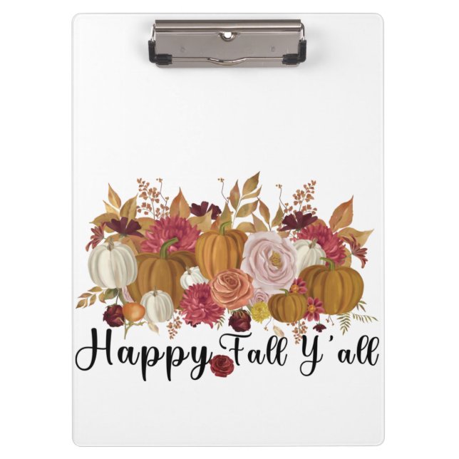 Happy Fall Y'all Klemmbrett (Vorderseite)