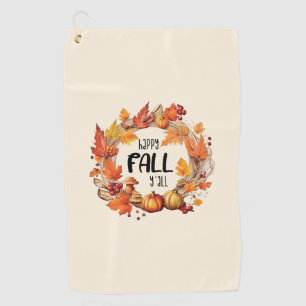 Happy Fall Y'all - Kürbis und Herbst verlassen Kra Golfhandtuch