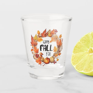 Happy Fall Y'all - Kürbis und Herbst verlassen Kra Schnapsglas