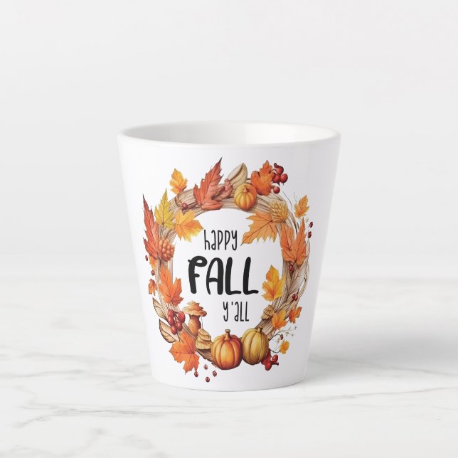 Happy Fall Y'all Milchtasse (Vorderseite)