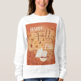 Happy Fall Y'all mit Kaffee und Herbst Blätter Sweatshirt