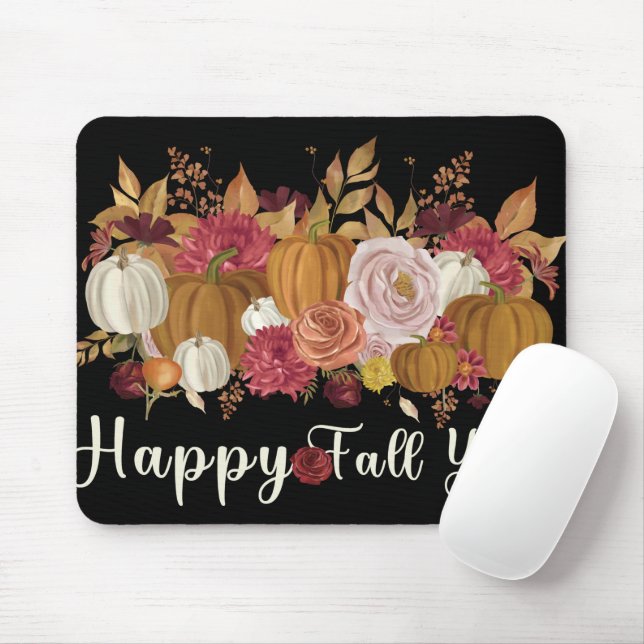 Happy Fall Y'all Mousepad (Mit Mouse)