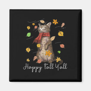 Happy Fall Y'all Niedlich Herbst Katze Kitten Fall Magnet