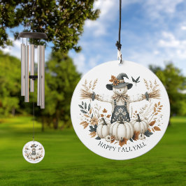 Happy Fall Yall Niedlich Scarecrow und Herbstblätt Windspiel