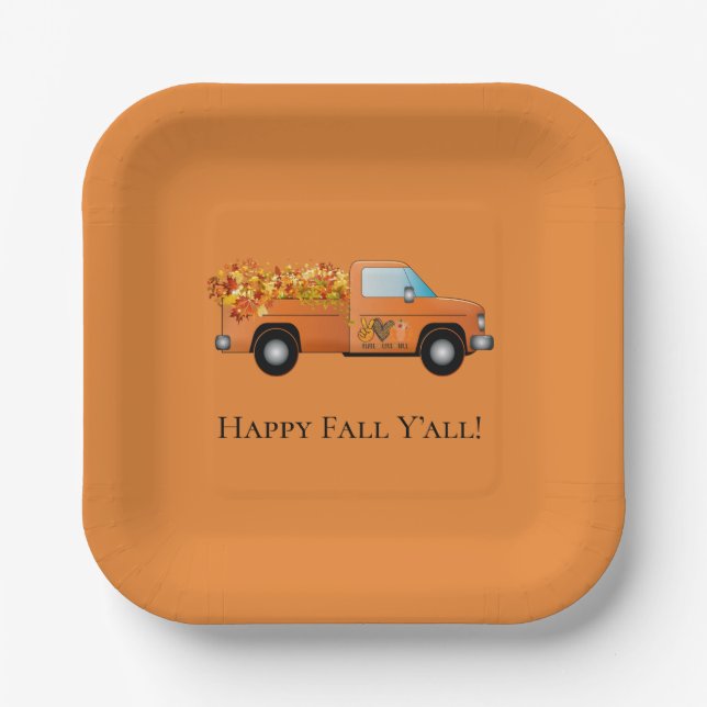 Happy Fall Y'all Paper Plate Pappteller (Vorderseite)