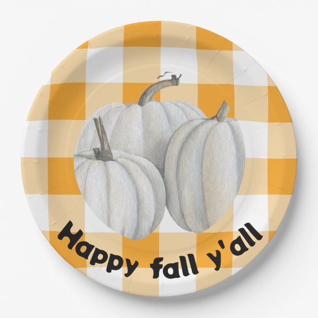 Happy fall y'all Paper Tellers Pappteller (Vorderseite)