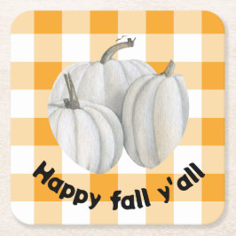 Happy fall y'all Paper Tellers Rechteckiger Pappuntersetzer