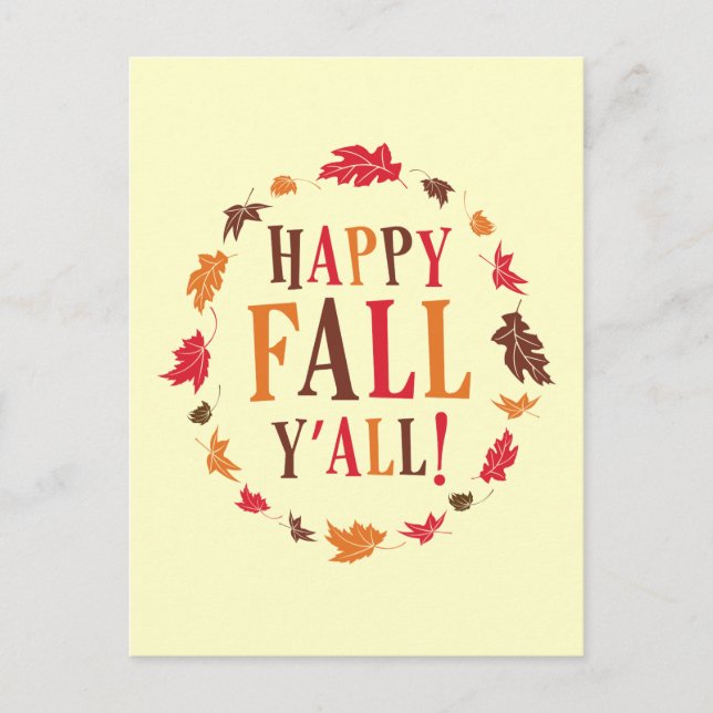 Happy Fall Y'all Postkarte (Vorderseite)