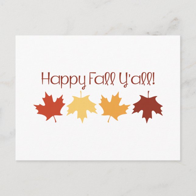 Happy Fall Yall Postkarte (Vorderseite)